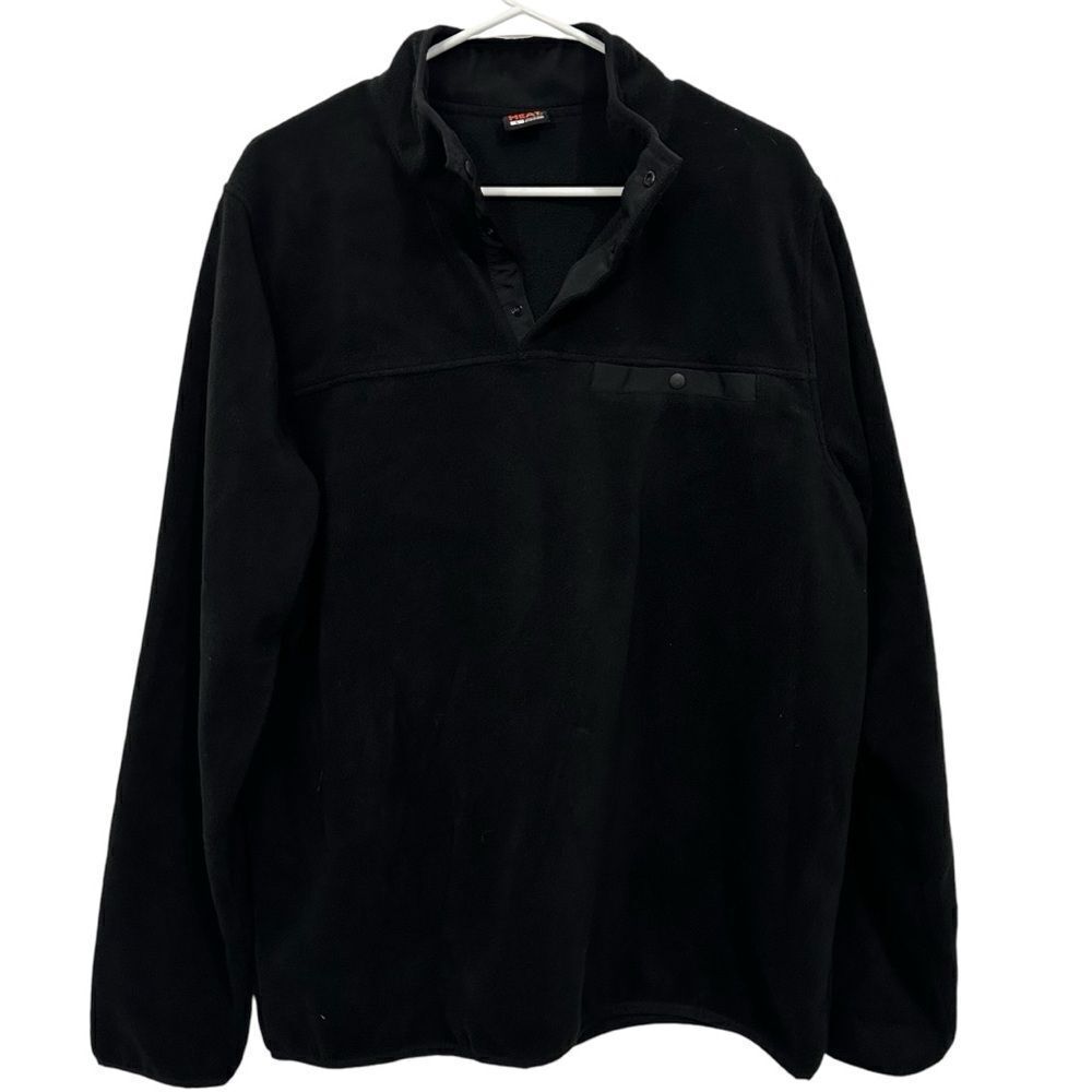 Heat 32 Degrees Black‎ Fleece Quarter Snap with Breast Pocket size Large